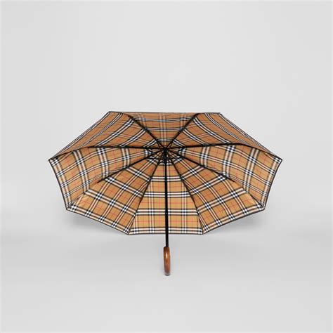 vintage burberry umbrella|burberry check lined folding umbrella.